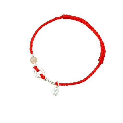 Red Rope Ring Bracelet – S999 Silver Antique Lucky Gift for Women