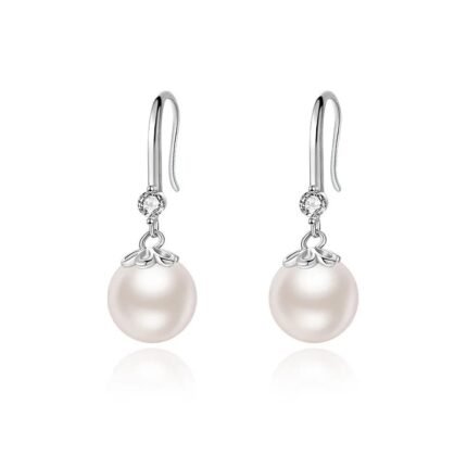 French Style Pearl Flower Ear Hooks – Po S999 Elegant Earrings