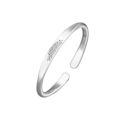 Elegant Floral Bracelet – Po S999 Chinese Style Silver Bangle