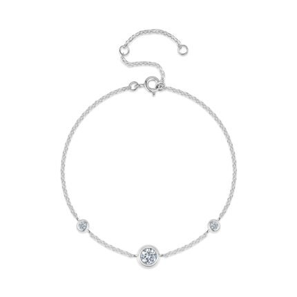 0.5 Carat Luxury And Light Luxury Fashion Jewelry Bracelet Set With Top Moissanite, S925 Silver Plated Platinum Material.